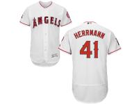 White Frank Herrmann Men #41 Majestic MLB Los Angeles Angels Of Anaheim Flexbase Collection Jersey