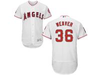 White Jered Weaver Men #36 Majestic MLB Los Angeles Angels Of Anaheim Flexbase Collection Jersey