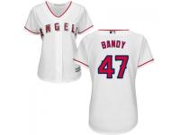 White Jett Bandy Women #47 Majestic MLB Los Angeles Angels of Anaheim 2016 New Cool Base Jersey