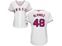 White Jose Alvarez Women #48 Majestic MLB Los Angeles Angels of Anaheim 2016 New Cool Base Jersey