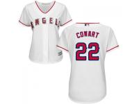 White Kaleb Cowart Women #22 Majestic MLB Los Angeles Angels of Anaheim 2016 New Cool Base Jersey