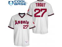 White Mike Trout Men #27 Majestic MLB Los Angeles Angels Of Anaheim 1980 Turn Back The Clock Jersey