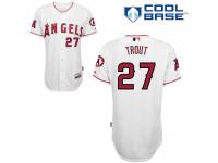 White Mike Trout Men #27 Majestic MLB Los Angeles Angels Of Anaheim Cool Base Home Jersey