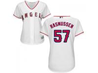 White Rob Rasmussen Women #57 Majestic MLB Los Angeles Angels of Anaheim 2016 New Cool Base Jersey