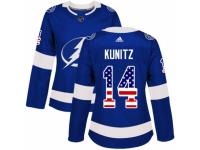 Women Adidas Tampa Bay Lightning #14 Chris Kunitz Blue USA Flag Fashion NHL Jersey