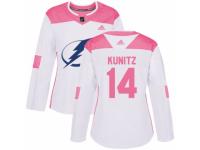 Women Adidas Tampa Bay Lightning #14 Chris Kunitz White/Pink Fashion NHL Jersey