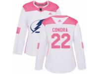 Women Adidas Tampa Bay Lightning #22 Erik Condra White/Pink Fashion NHL Jersey