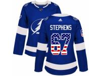 Women Adidas Tampa Bay Lightning #67 Mitchell Stephens Blue USA Flag Fashion NHL Jersey
