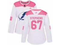 Women Adidas Tampa Bay Lightning #67 Mitchell Stephens White/Pink Fashion NHL Jersey