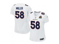 Women Nike NFL Denver Broncos #58 Von Miller Super Bowl 50 Game White Jersey
