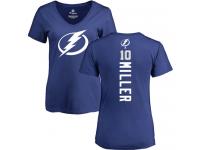 Women's Adidas NHL Tampa Bay Lightning #10 J.T. Miller Backer Royal Blue T-Shirt Adidas