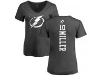 Women's Adidas NHL Tampa Bay Lightning #10 J.T. Miller One Color Backer Charcoal T-Shirt Adidas