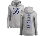 Women's Adidas NHL Tampa Bay Lightning #21 Brayden Point Backer Ash Pullover Hoodie Adidas