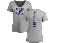 Women's Adidas NHL Tampa Bay Lightning #21 Brayden Point Backer Ash T-Shirt Adidas