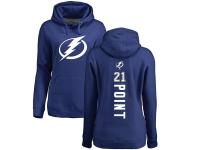 Women's Adidas NHL Tampa Bay Lightning #21 Brayden Point Backer Royal Blue Pullover Hoodie Adidas