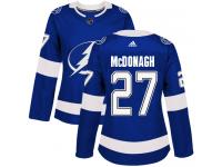 Women's Adidas NHL Tampa Bay Lightning #27 Ryan McDonagh Authentic Home Jersey Royal Blue Adidas
