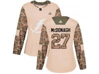 Women's Adidas NHL Tampa Bay Lightning #27 Ryan McDonagh Authentic Jersey Camo Veterans Day Practice Adidas