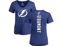 Women's Adidas NHL Tampa Bay Lightning #40 Gabriel Dumont Backer Royal Blue T-Shirt Adidas