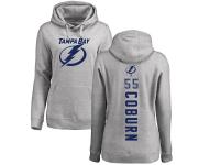 Women's Adidas NHL Tampa Bay Lightning #55 Braydon Coburn Backer Ash Pullover Hoodie Adidas