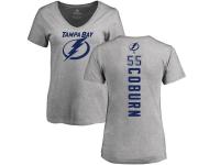 Women's Adidas NHL Tampa Bay Lightning #55 Braydon Coburn Backer Ash T-Shirt Adidas