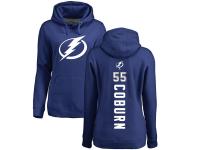 Women's Adidas NHL Tampa Bay Lightning #55 Braydon Coburn Backer Royal Blue Pullover Hoodie Adidas