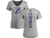 Women's Adidas NHL Tampa Bay Lightning #64 Matthew Spencer Backer Ash T-Shirt Adidas