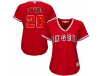 Women's Majestic Los Angeles Angels of Anaheim #20 Bud Norris Authentic Red Alternate MLB Jersey