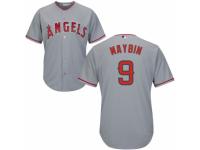 Women's Majestic Los Angeles Angels of Anaheim #9 Cameron Maybin Authentic Grey Road Cool Base MLB Jersey