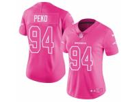 Women's Nike Denver Broncos #94 Domata Peko Limited Pink Rush Fashion NFL Jersey