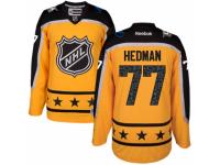 Women's Reebok Tampa Bay Lightning #77 Victor Hedman Yellow Atlantic Division 2017 All-Star NHL Jersey