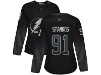 Women's Tampa Bay Lightning #91 Steven Stamkos Black Alternate Authentic Hockey Jersey