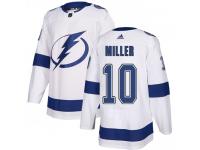 Youth Adidas NHL Tampa Bay Lightning #10 J.T. Miller Authentic Away Jersey White Adidas
