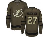 Youth Adidas NHL Tampa Bay Lightning #27 Ryan McDonagh Authentic Jersey Green Salute to Service Adidas