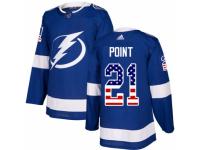 Youth Adidas Tampa Bay Lightning #21 Brayden Point Blue USA Flag Fashion NHL Jersey