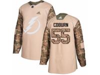 Youth Adidas Tampa Bay Lightning #55 Braydon Coburn Camo Veterans Day Practice NHL Jersey
