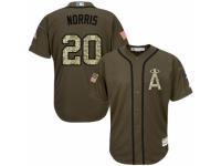 Youth Majestic Los Angeles Angels of Anaheim #20 Bud Norris Authentic Green Salute to Service MLB Jersey