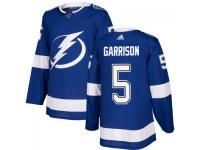 Youth Tampa Bay Lightning #5 Jason Garrison adidas Blue Authentic Jersey