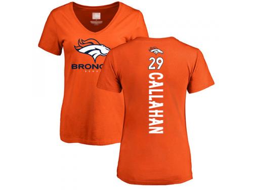 #29 Bryce Callahan Orange Football Backer Women's Denver Broncos T-Shirt
