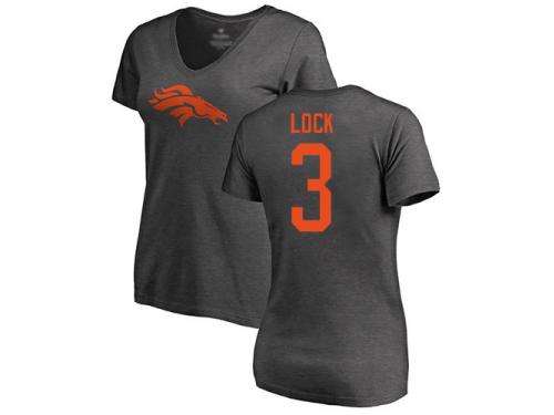 #3 Drew Lock Ash Football One Color Women's Denver Broncos T-Shirt