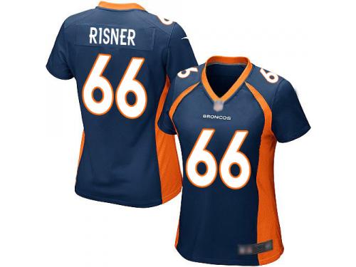 #66 Game Dalton Risner Navy Blue Football Alternate Women's Jersey Denver Broncos