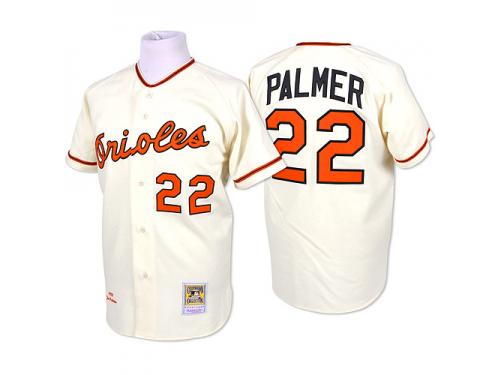 Cream Throwback Jim Palmer Men #22 Mitchell And Ness MLB Baltimore Orioles Jersey