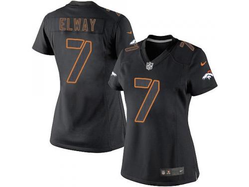 Denver Broncos John Elway Women's Jersey - Black Impact Nike NFL #7 Game