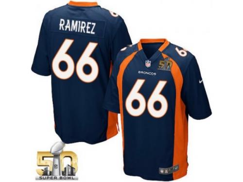 Game Manny Ramirez Men Jersey - Denver Broncos #66 Alternate Navy Blue Super Bowl 50 Bound Nike NFL