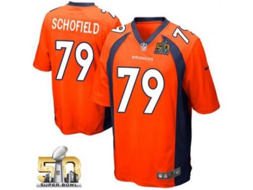 Game Michael Schofield Men Jersey - Denver Broncos #79 Home Orange Super Bowl 50 Bound Nike NFL