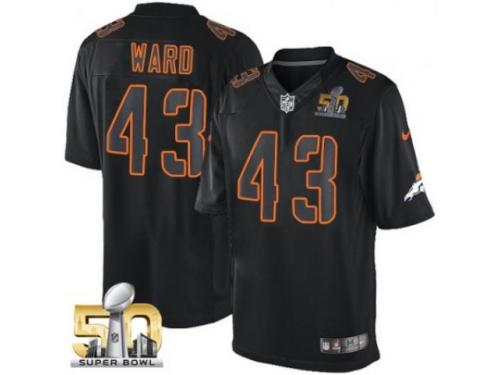 Game T.J. Ward Men Jersey - Denver Broncos #43 Impact Black Super Bowl 50 Bound Nike NFL