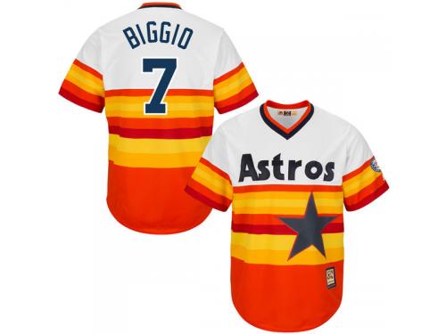 Houston Astros #7 Craig Biggio Majestic Big & Tall Cool Base Team Jersey - Orange