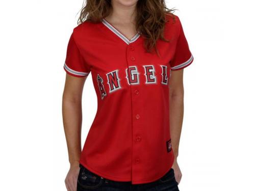 Majestic Los Angeles Angels of Anaheim Ladies Red Replica Jersey