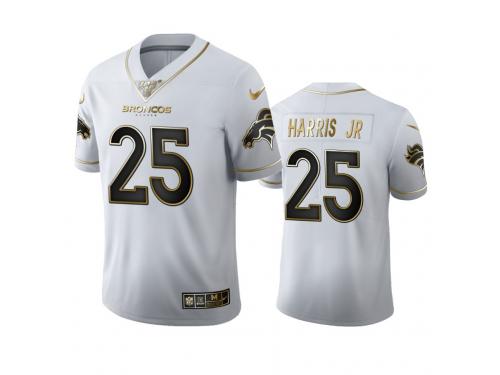 Men Chris Harris Jr Broncos White 100th Season Golden Edition Jersey