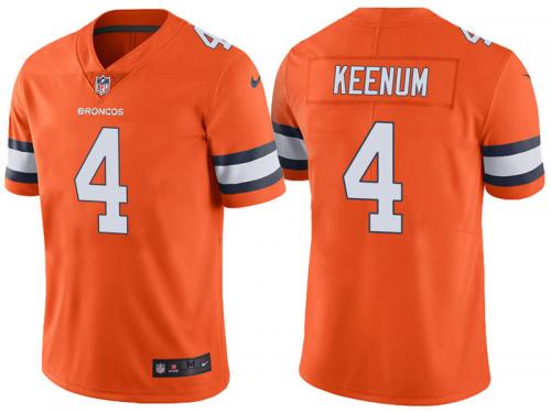 MEN DENVER BRONCOS #4 CASE KEENUM ORANGE VAPOR UNTOUCHABLE COLOR RUSH LIMITED JERSEY