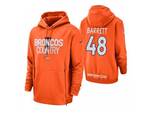 Men Denver Broncos #48 Shaquil Barrett Orange Sideline Local Lockup Pullover Hoodie
